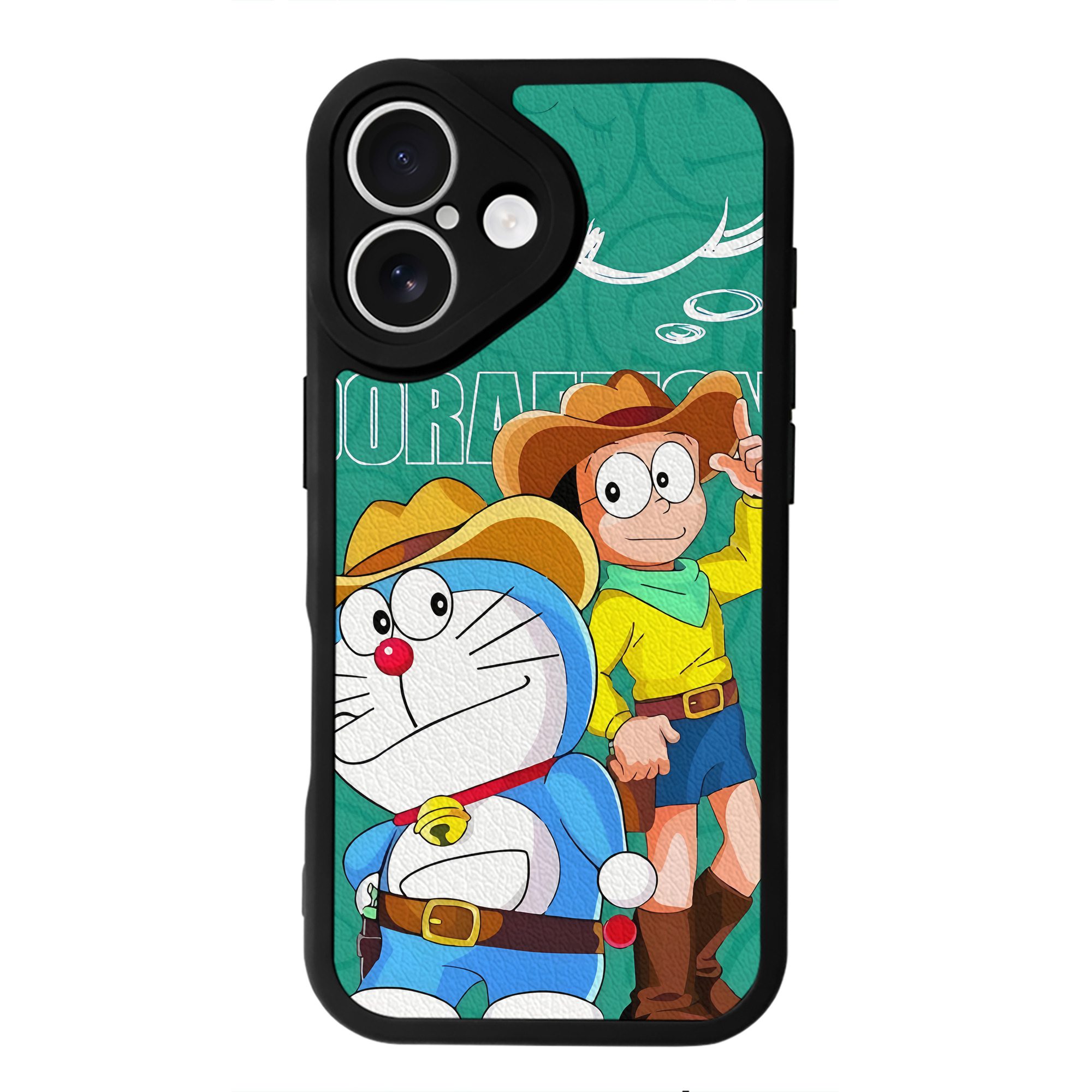 （画像用） ドラえもん Doraemon 【iPhone 16シリーズ対応】シリコンスマホケース（レザー調） 材質：シリコン